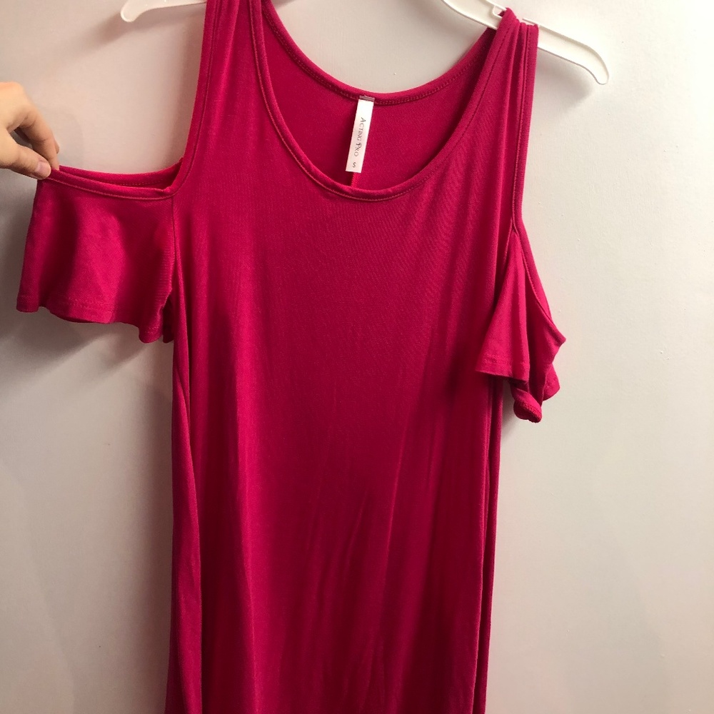 Pink Cold Shoulder top